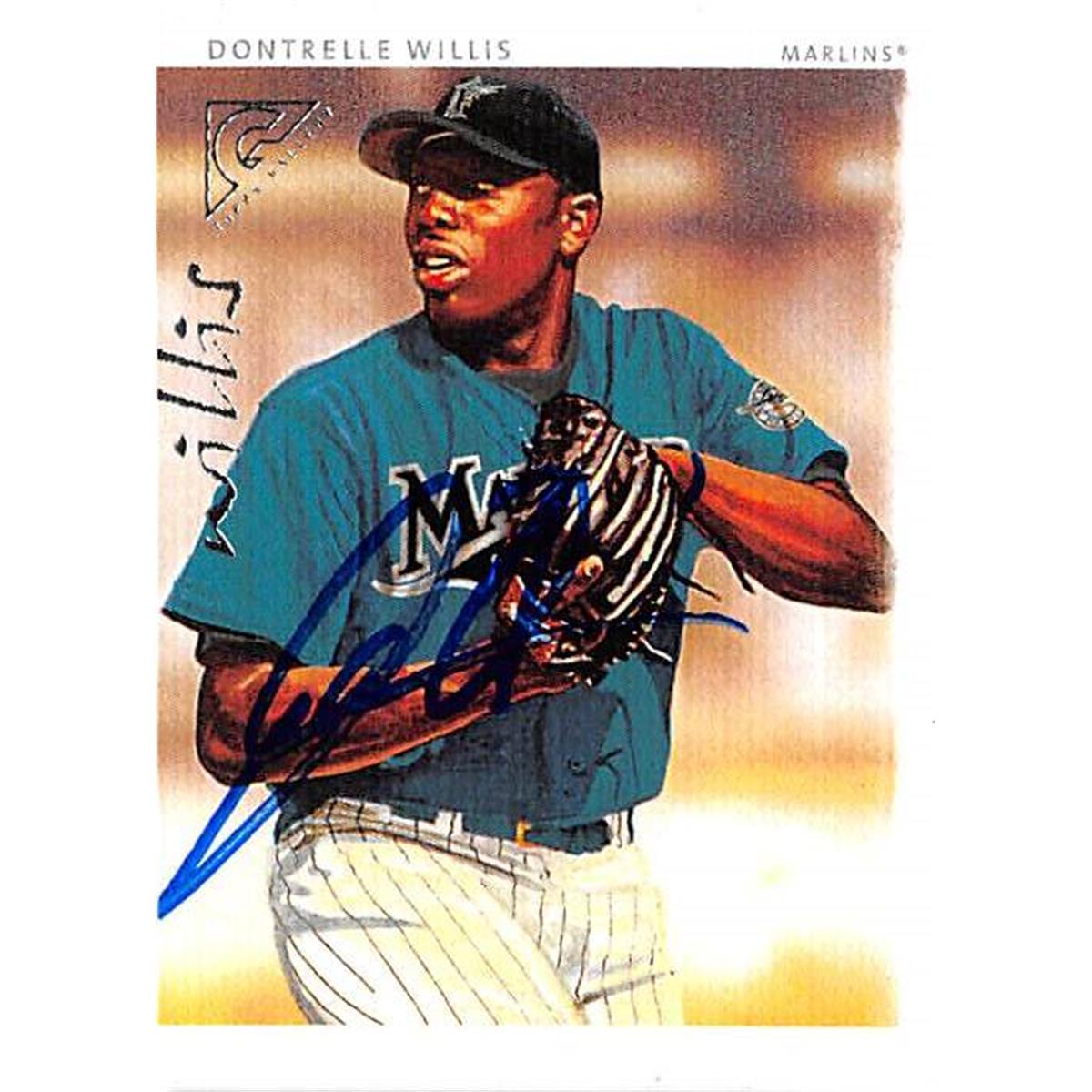 444228 Dontrelle Willis Autographed Baseball Card 2003 Topps Gallery No. 176 for Florida Marlins