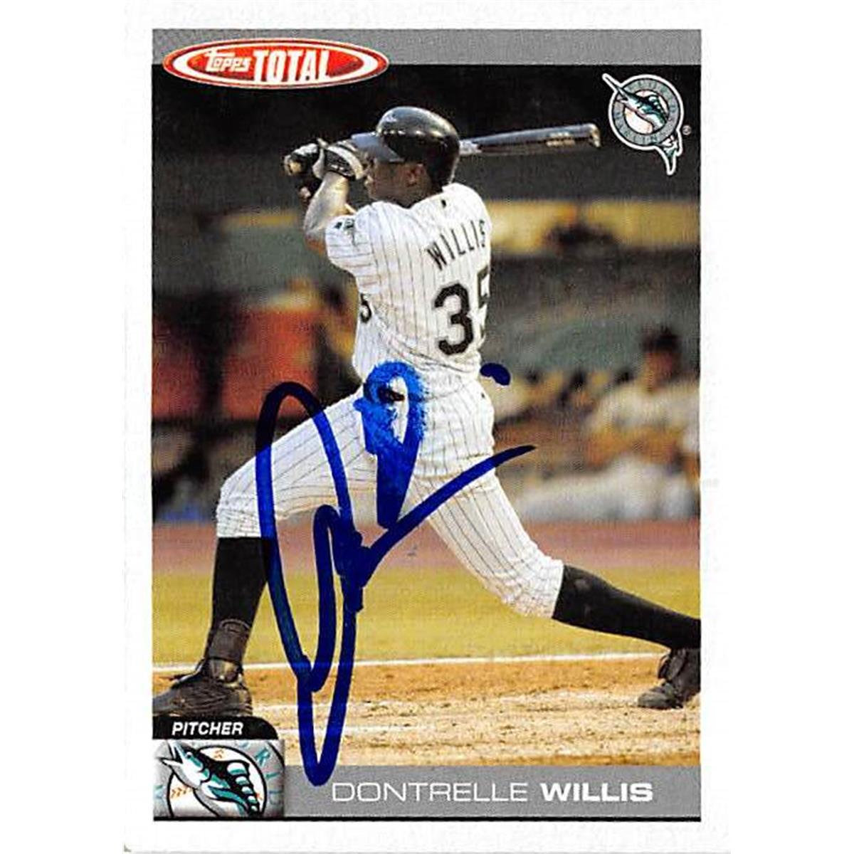 444229 Dontrelle Willis Autographed Baseball Card 2004 Topps Total No. Yyc12 for Florida Marlins