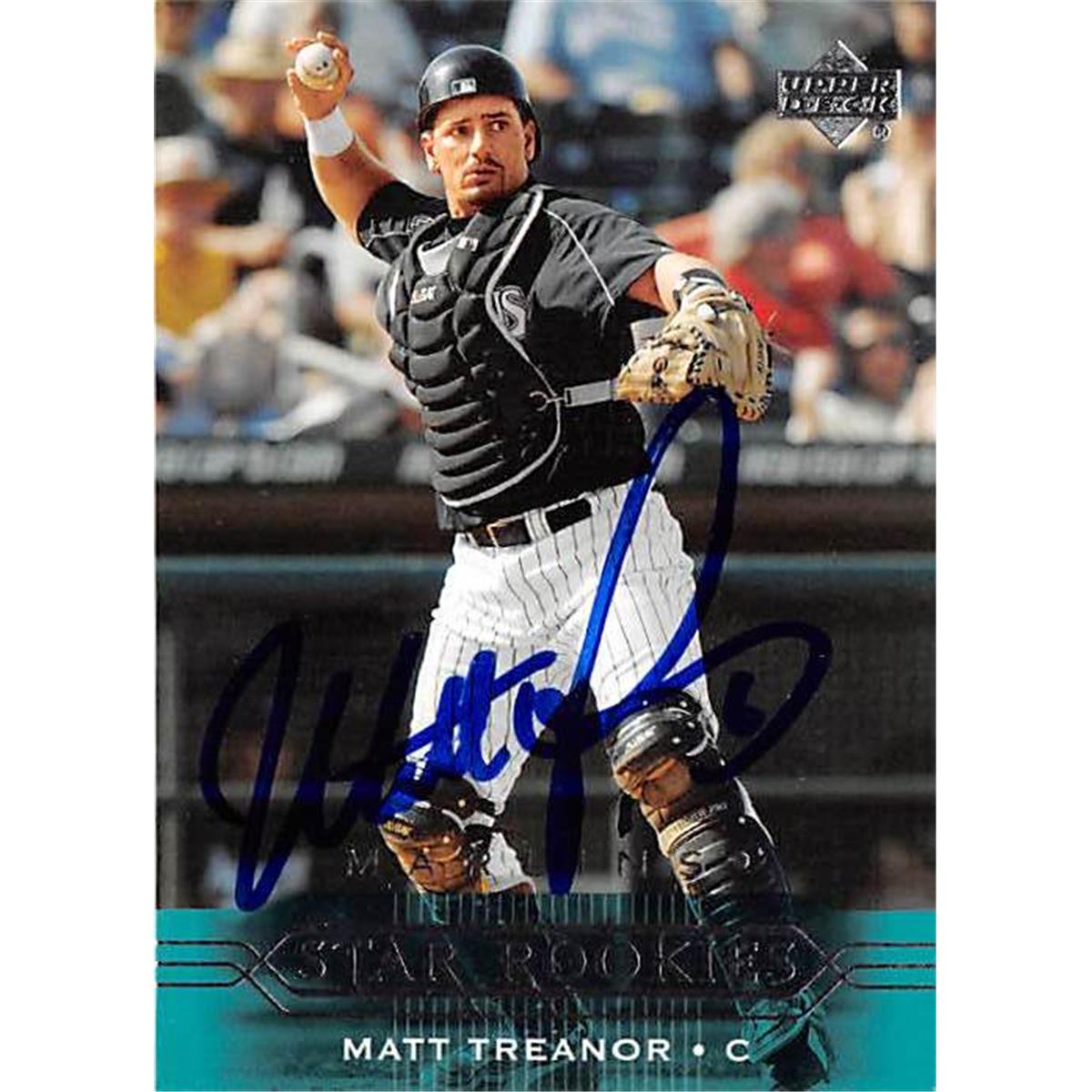 444283 Matt Treanor Autographed Baseball Card 2004 Upper Deck No. 252 Star Rookies for Florida Marlins