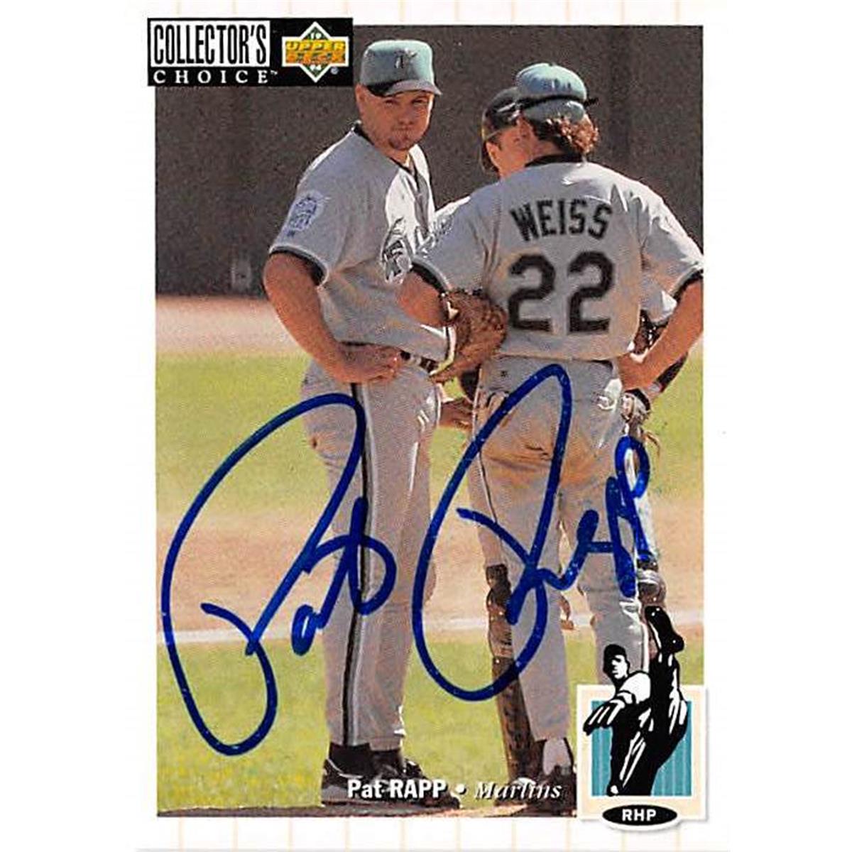 444405 Pat Rapp Autographed Baseball Card 1994 Upper Deck No. 236 for Florida Marlins