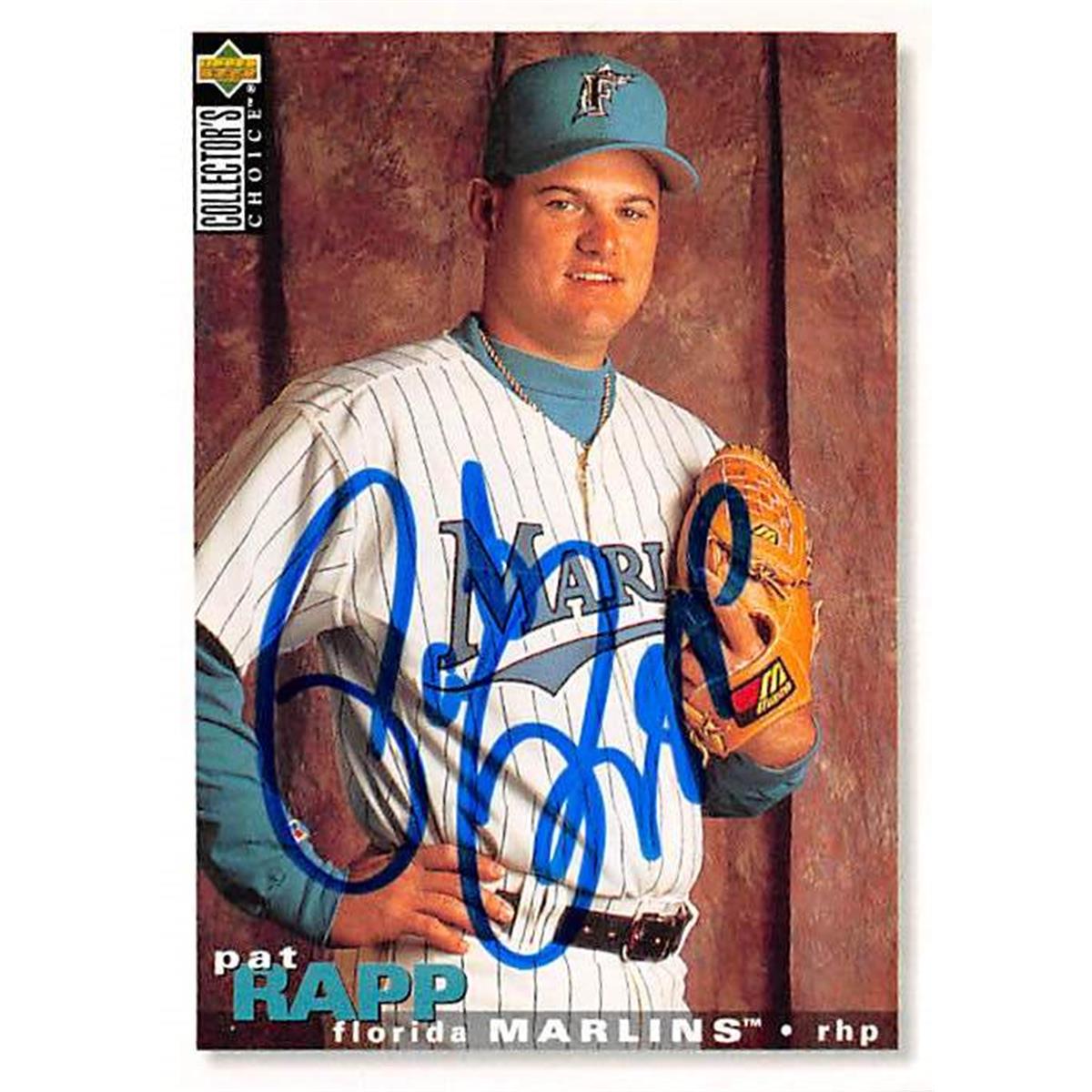 444406 Pat Rapp Autographed Baseball Card 1995 Upper Deck No. 304 for Florida Marlins