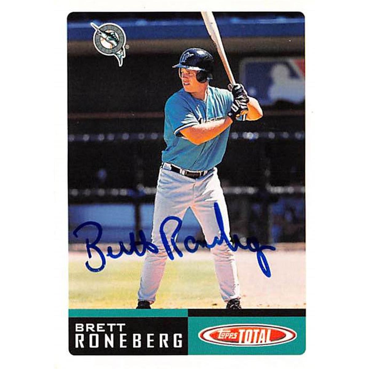 444429 Brett Roneberg Autographed Baseball Card 2002 Topps Total No. 664 for Florida Marlins FT