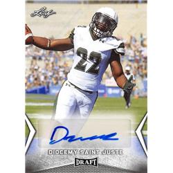Picture of Autograph Warehouse 444660 Diocemy Saint Juste Autographed Football Card 2018 Leaf Draft Rookie No. BADSJ for University of Hawaii