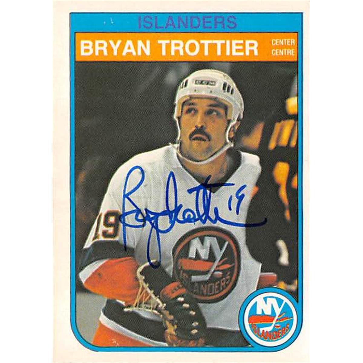 Picture of Autograph Warehouse 432616 New York Islanders Hall of Famer 1982 O Pee Chee No. 214 Bryan Trottier Autographed Hockey Card