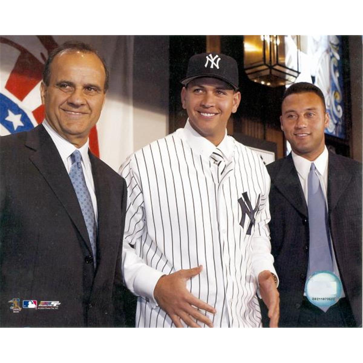 443223 8 x 10 in. New York Yankees No. 1 Joe Torre Alex Rodriguez Derek Jeter Photo -  Autograph Warehouse