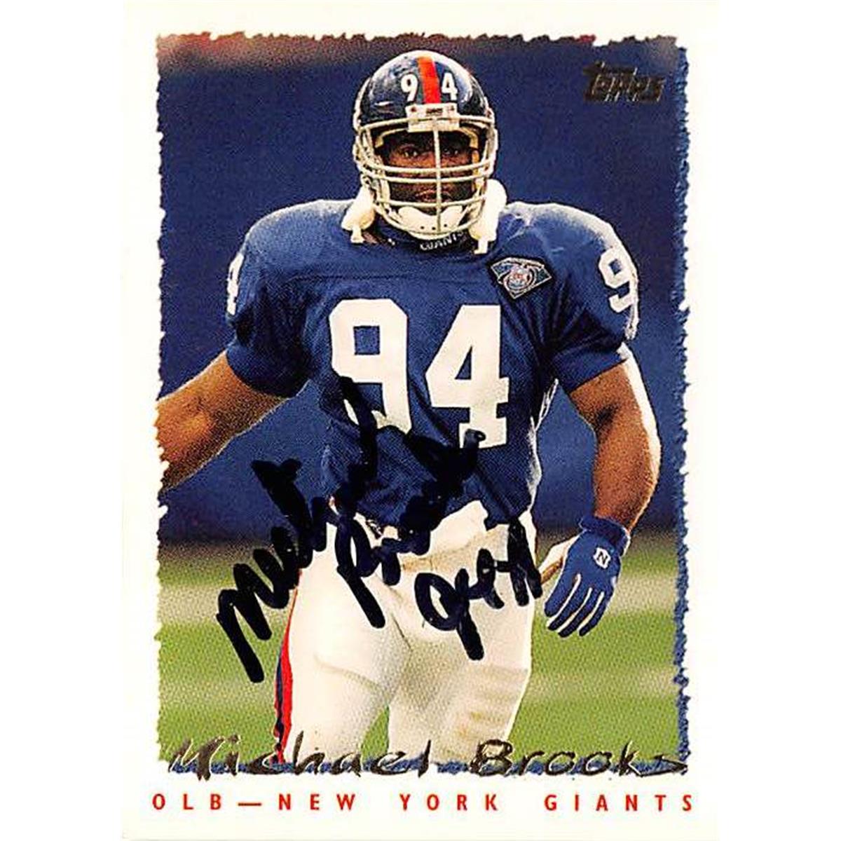 Picture of Autograph Warehouse 443976 New York Giants 1995 Topps No. 94 Michael Brooks Autographed Football Card