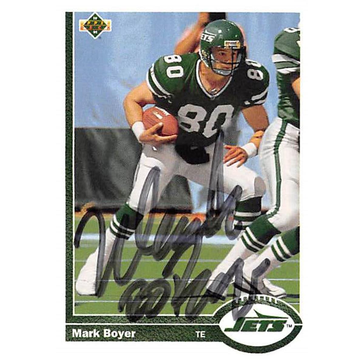 Picture of Autograph Warehouse 443987 New York Jets 1991 Upper Deck No. 507 Mark Boyer Autographed Football Card
