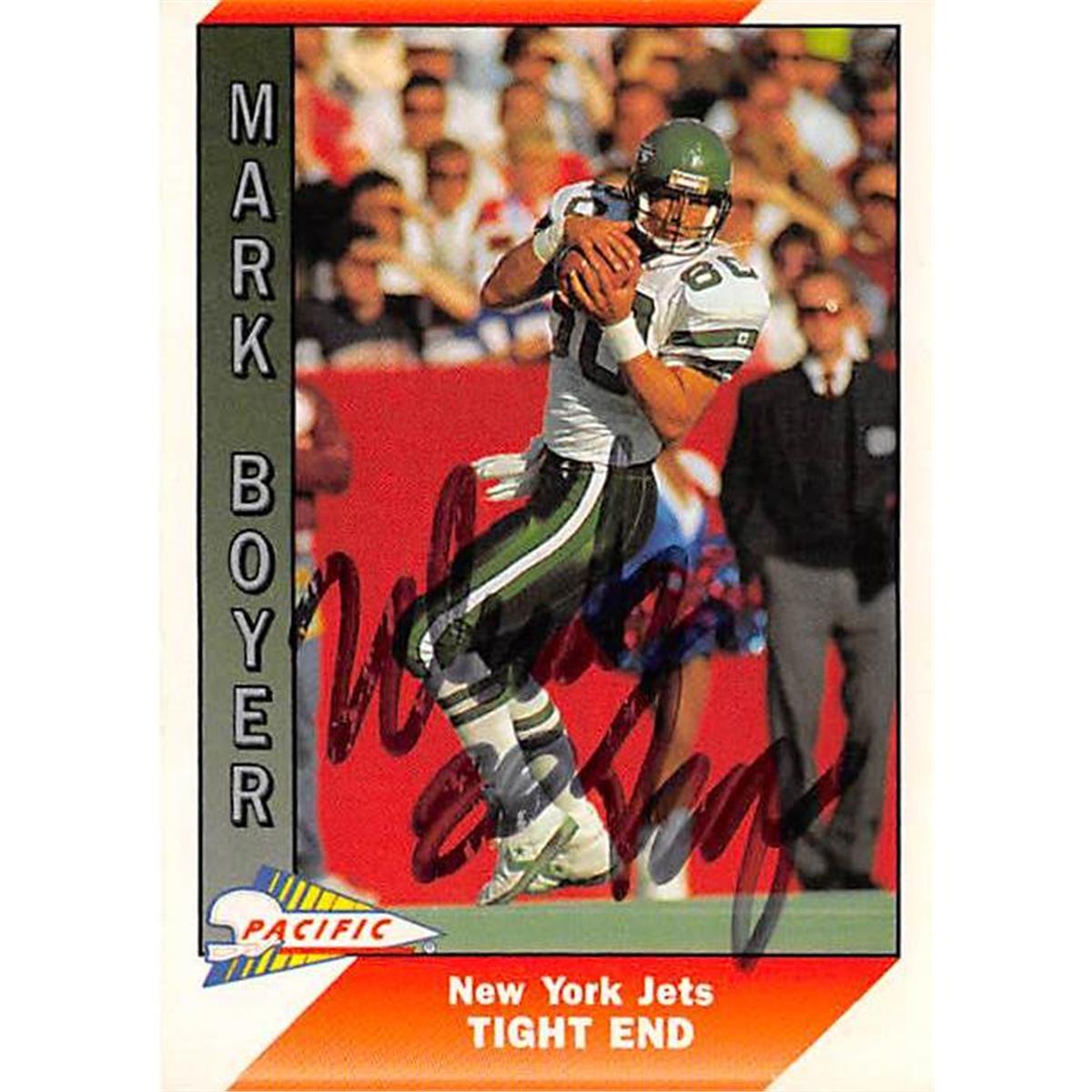 Picture of Autograph Warehouse 443991 New York Jets 1991 Pacific No. 362 Mark Boyer Autographed Football Card