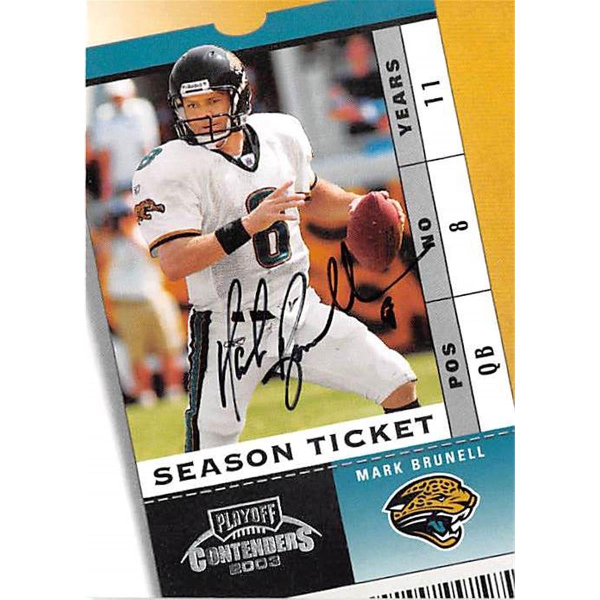 Picture of Autograph Warehouse 443925 Jacksonville Jaguars 2003 Playoff Contenders No. 95 Mark Brunell Autographed Football Card