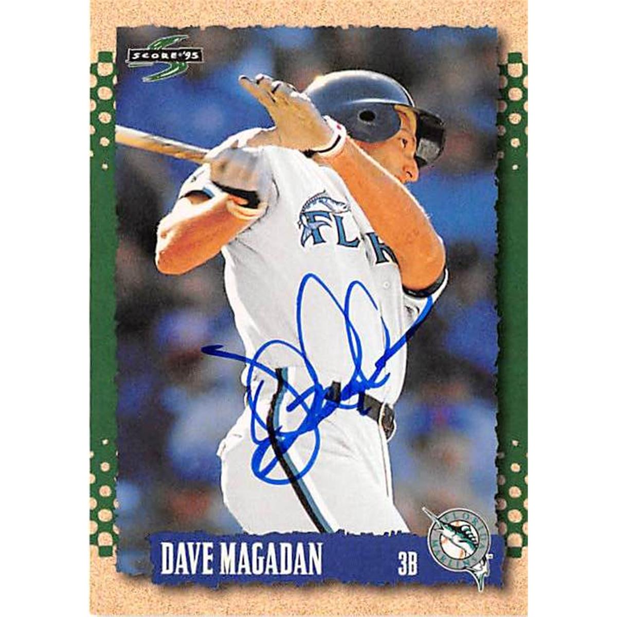 444042 Florida Marlins 1995 Score No. 475 Dave Magadan Autographed Baseball Card