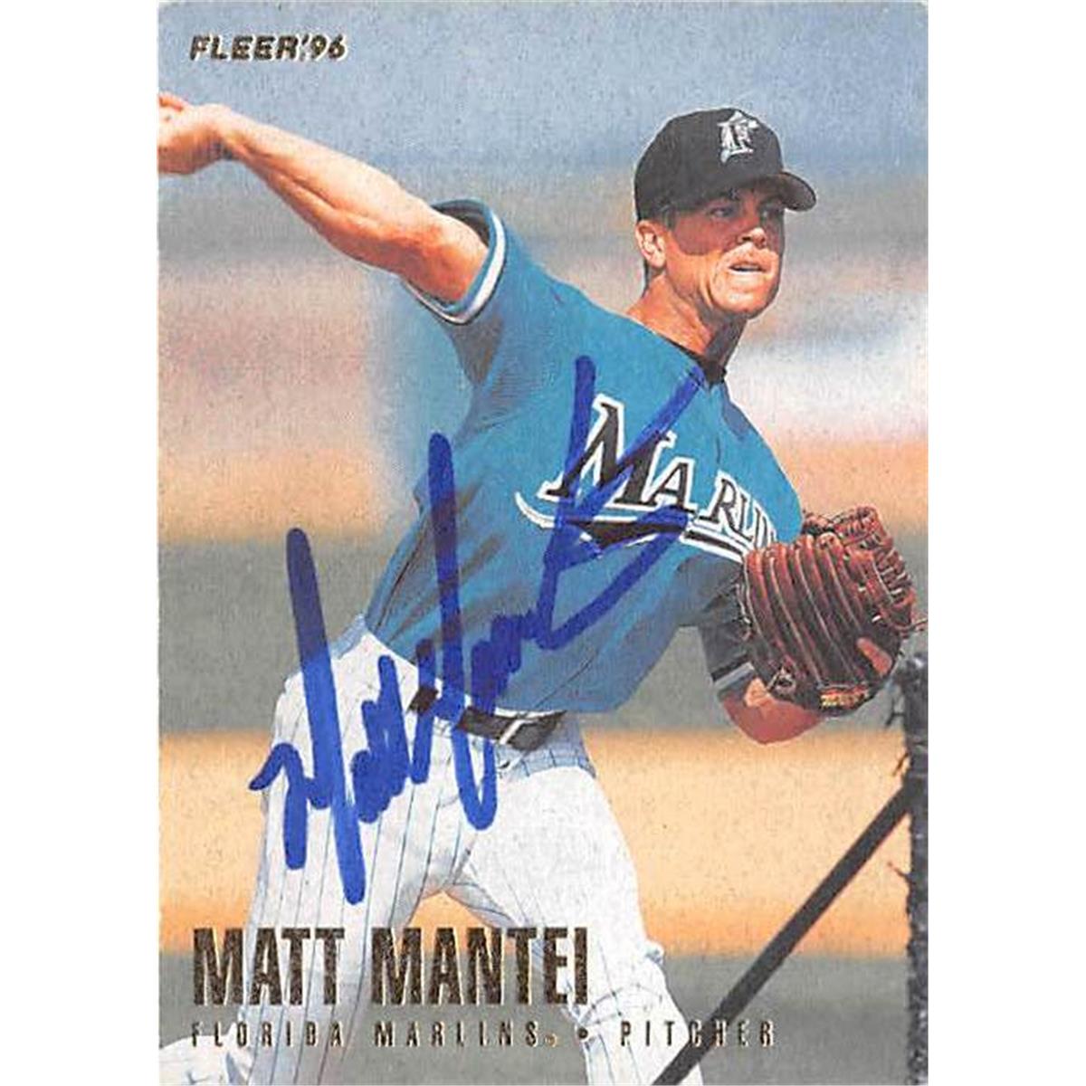 444043 Florida Marlins 1996 Fleer No. U133 Matt Mantei Autographed Baseball Card