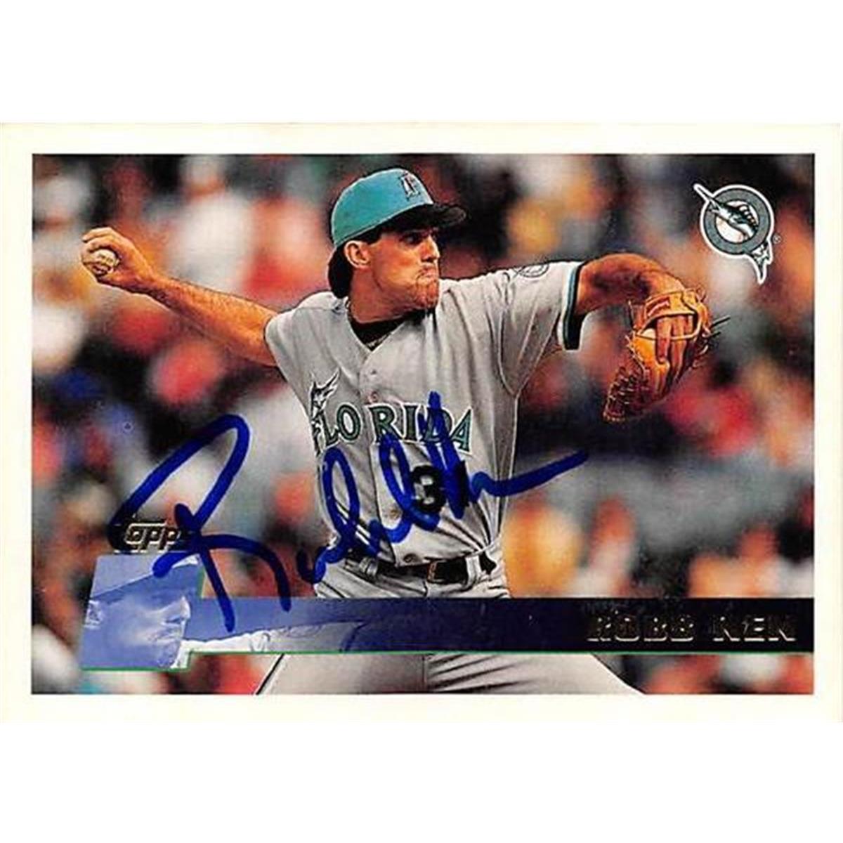 444088 Florida Marlins 1996 Topps No. 69 Robb Nen Autographed Baseball Card