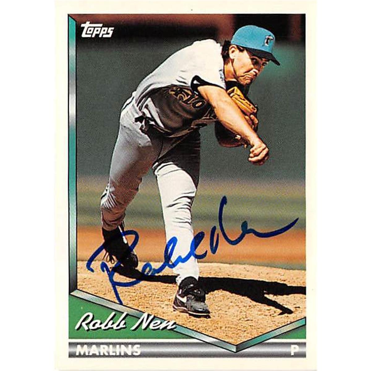 444091 Florida Marlins SC2 1994 Topps No. 284 Robb Nen Autographed Baseball Card