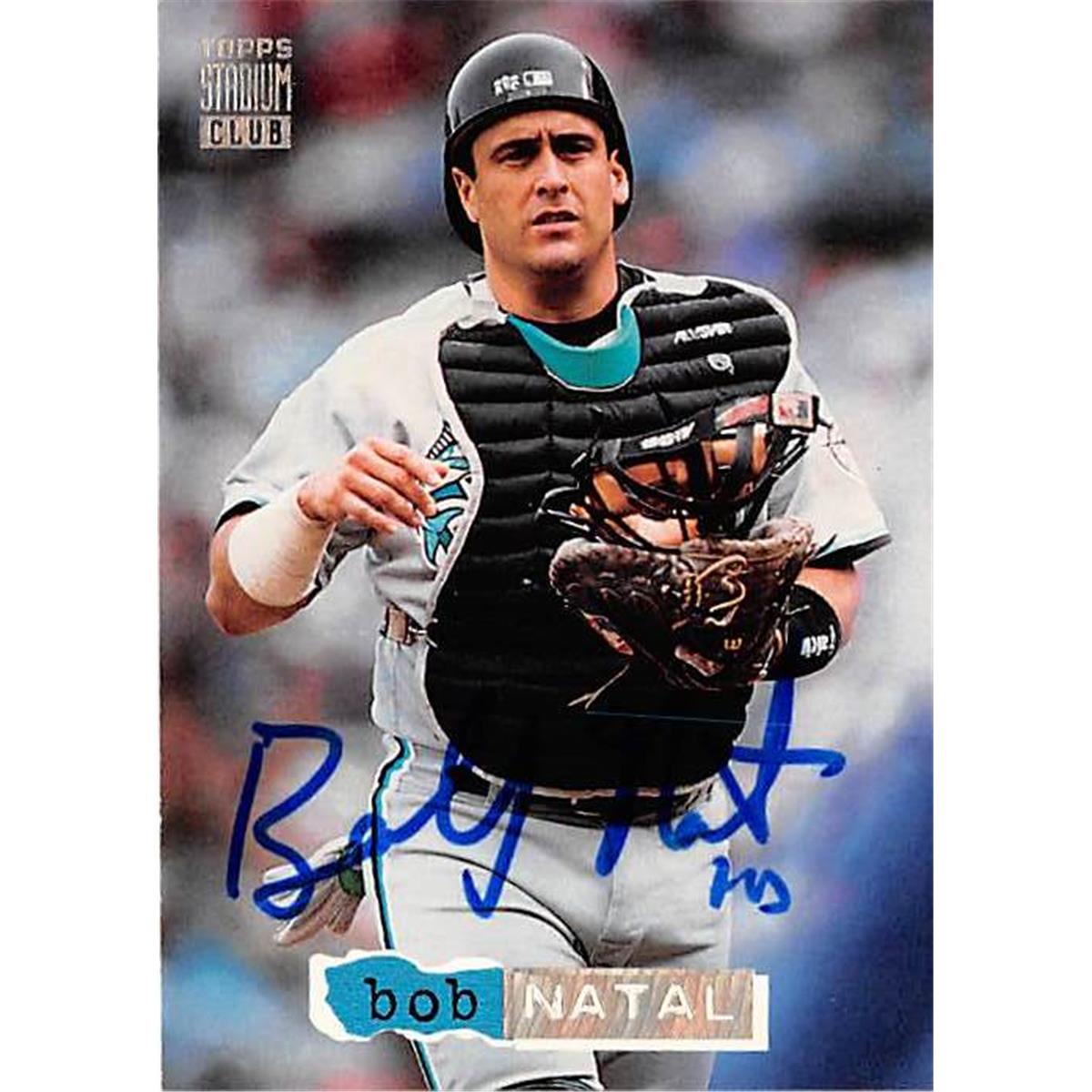 444109 Florida Marlins 1994 Topps Stadium Club No. 291 Rob Natal Autographed Baseball Card