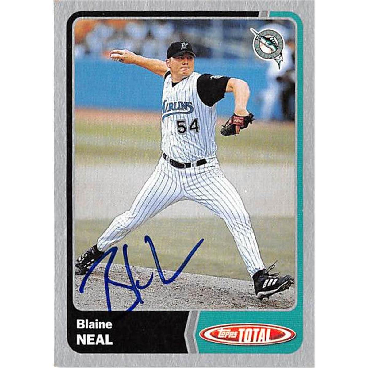 444113 Florida Marlins 2003 Topps Total No. 531 Silver Blaine Neal Autographed Baseball Card