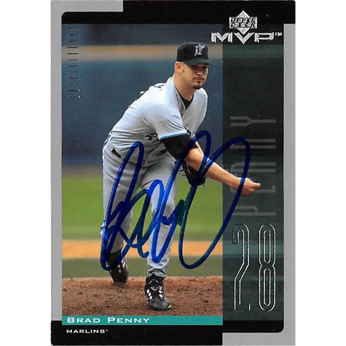 444165 Florida Marlins 2001 Upper Deck MVP No. 249 Brad Penny Autographed Baseball Card