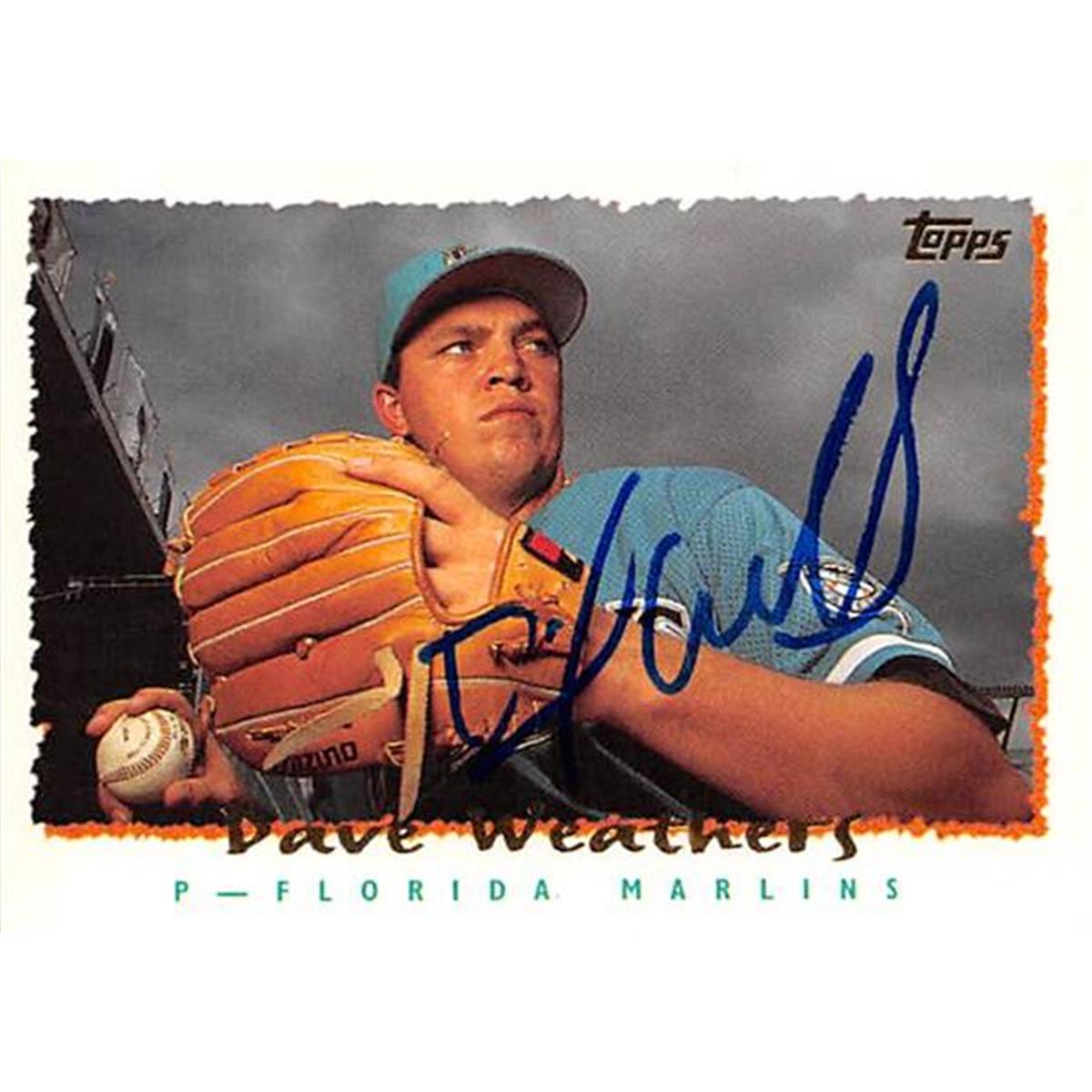 444194 Florida Marlins 1995 Topps No. 73 Dave Weathers Autographed Baseball Card