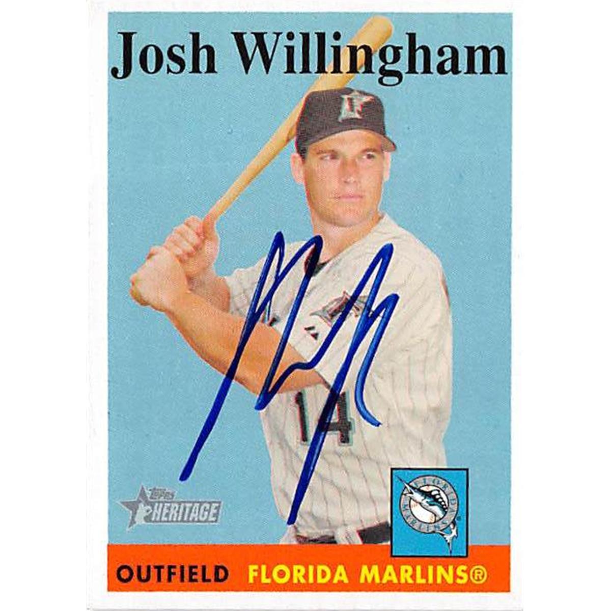 444213 Florida Marlins SC 2007 Topps Heritage No. 322 Josh Willingham Autographed Baseball Card