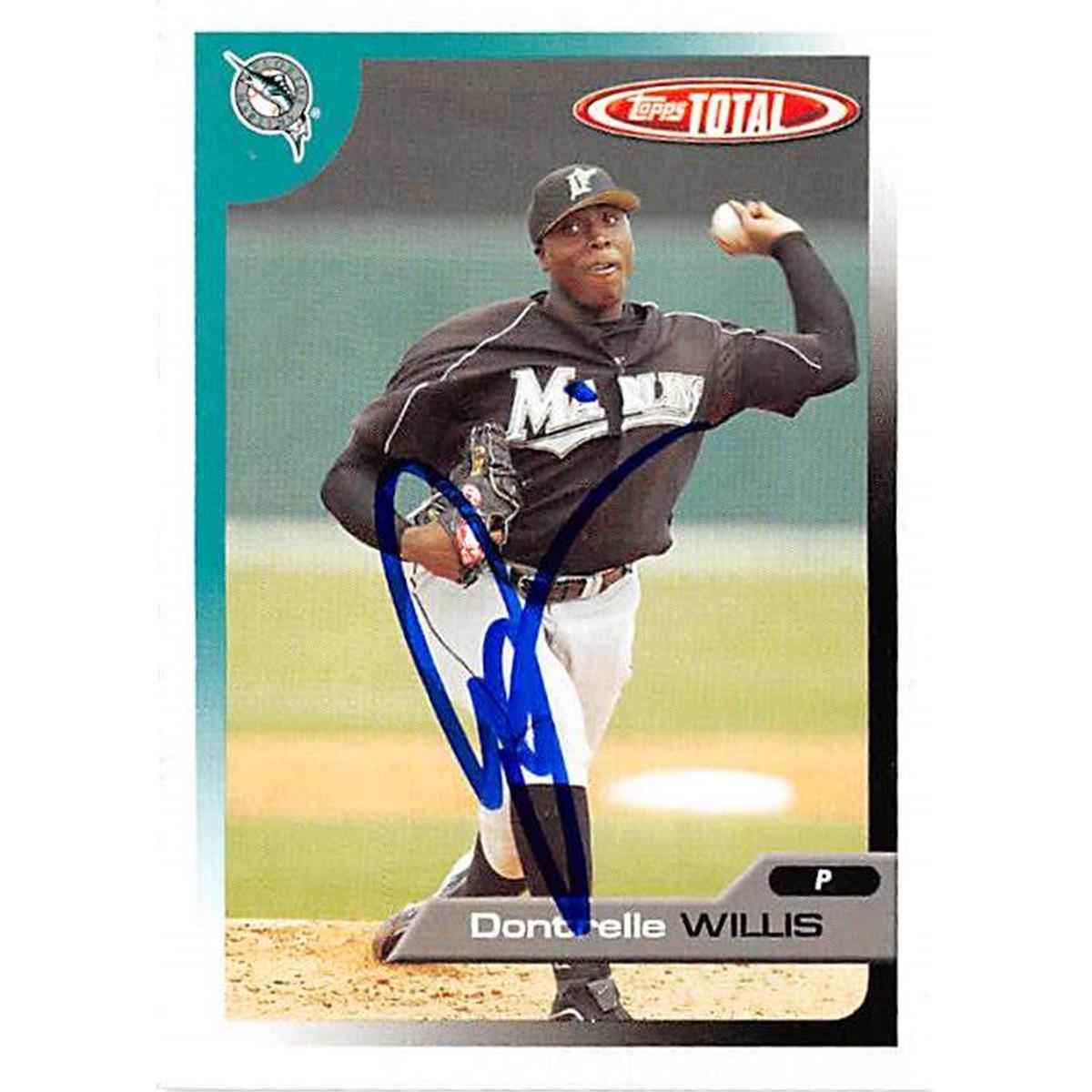 444230 Florida Marlins 2005 Topps Total No. 443 Dontrelle Willis Autographed Baseball Card