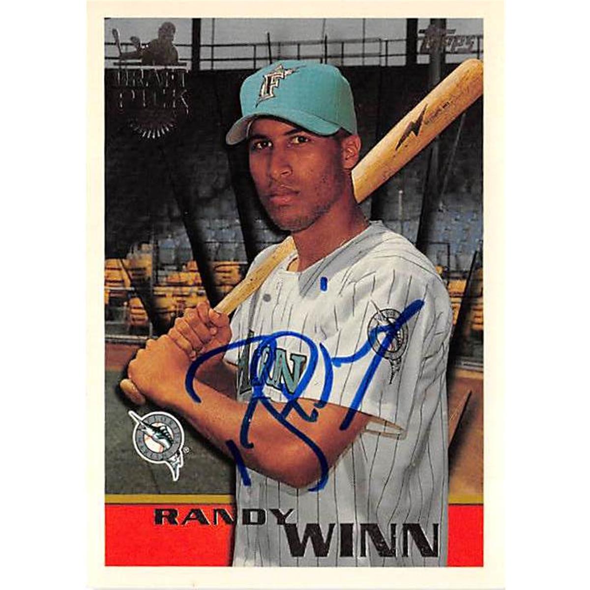 444232 Florida Marlins 1996 Topps No. 235 Draft Pick Randy Winn Autographed Baseball Card
