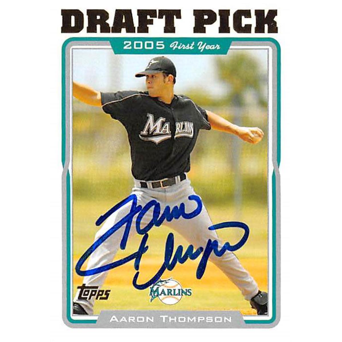 444290 Florida Marlins FT 2006 Topps No. UH315 Draft Picks Aaron Thompson Autographed Baseball Card
