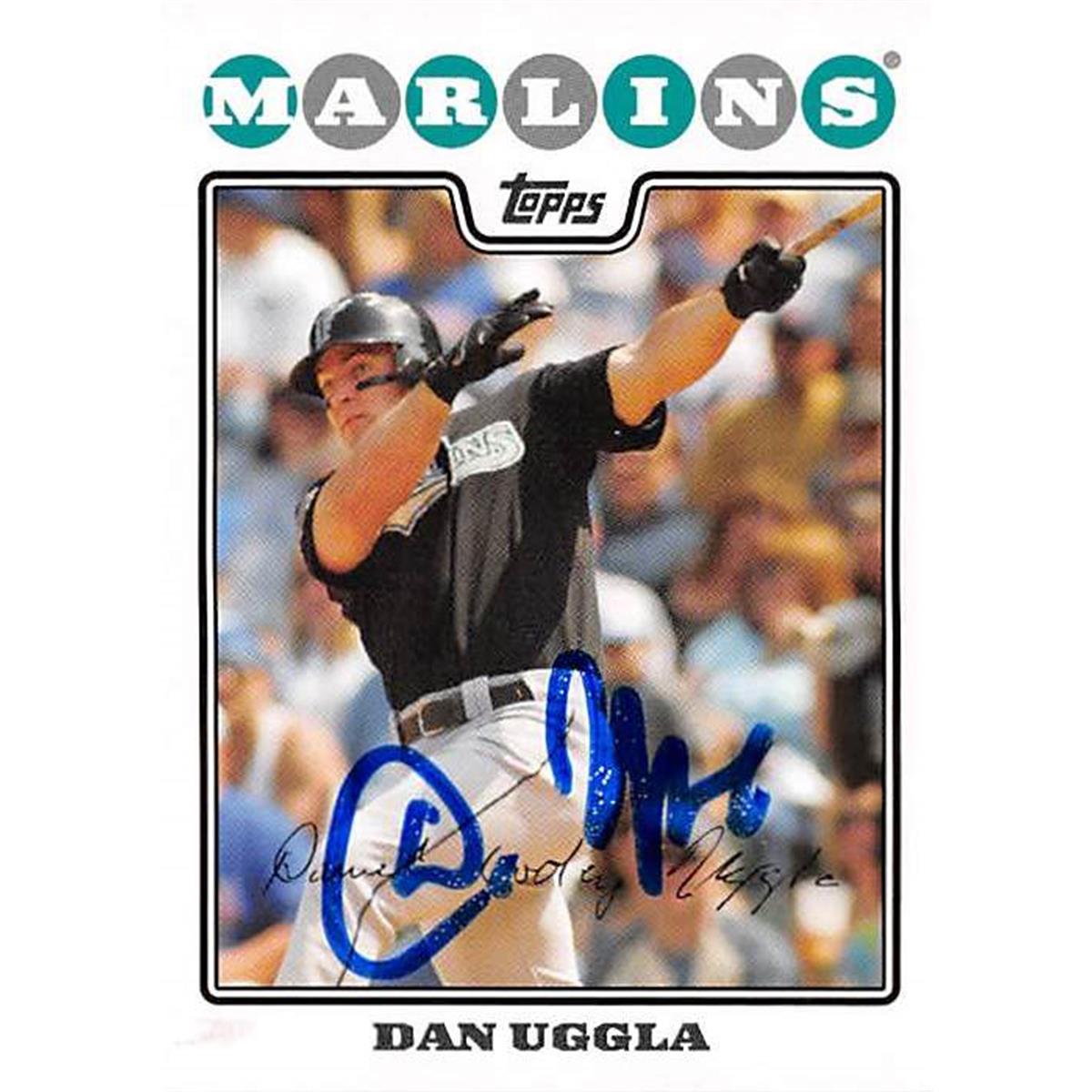 444307 Florida Marlins 2008 Topps No. 70 Dan Uggla Autographed Baseball Card