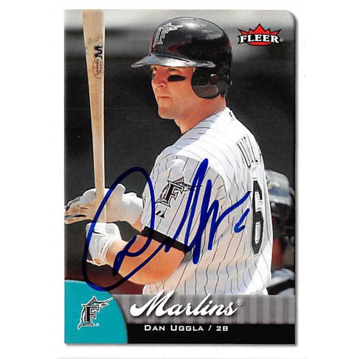 444319 Florida Marlins SC 2007 Fleer No. 206 Dan Uggla Autographed Baseball Card