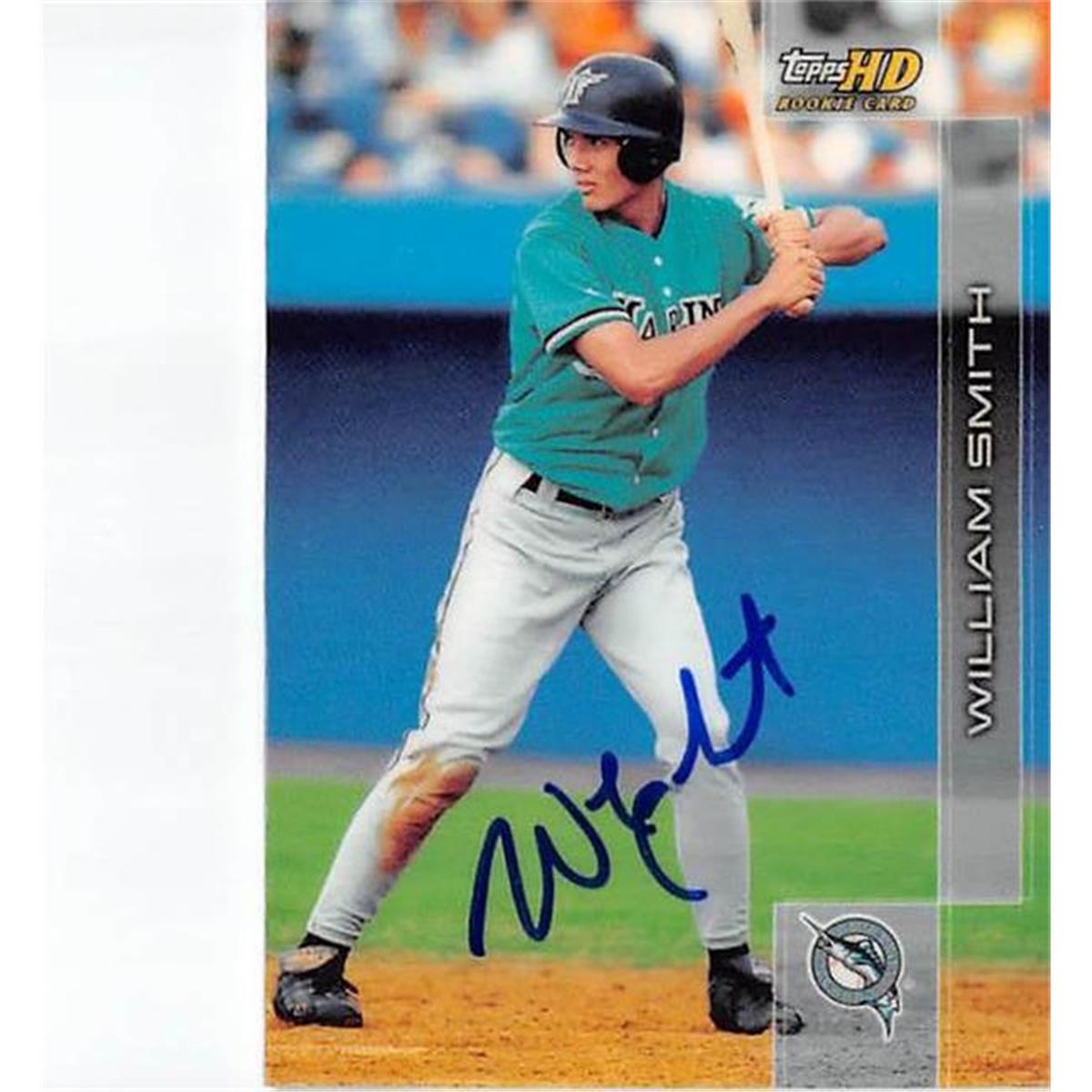 444343 Florida Marlins FT 2001 Topps HD No. 75 William Smith Autographed Baseball Card