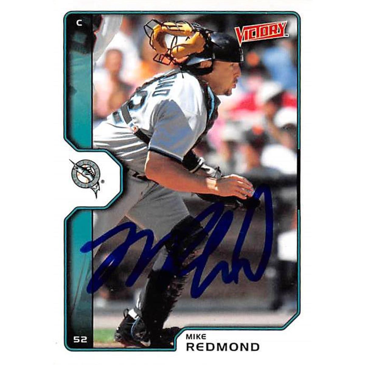 444383 Florida Marlins 2002 Upper Deck Victory No. 384 Mike Redmond Autographed Baseball Card