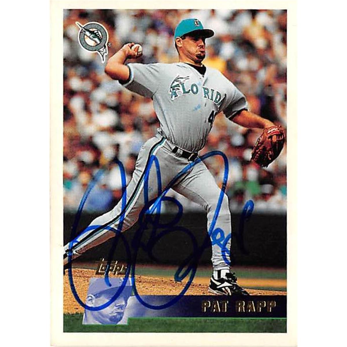 444402 Florida Marlins 1996 Topps No. 54 Pat Rapp Autographed Baseball Card
