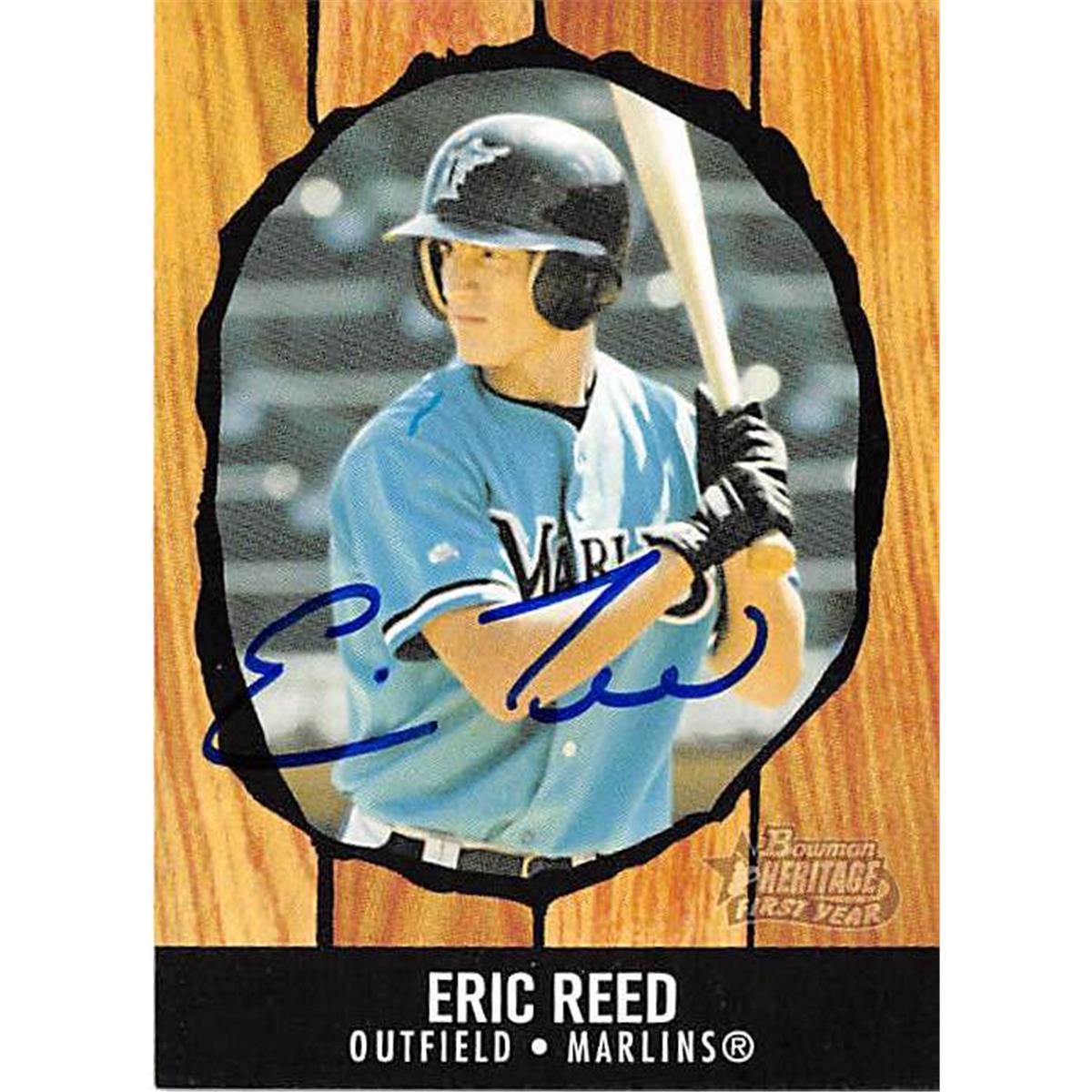 444420 Florida Marlins FT 2003 Topps Heritage No. 243 Eric Reed Autographed Baseball Card