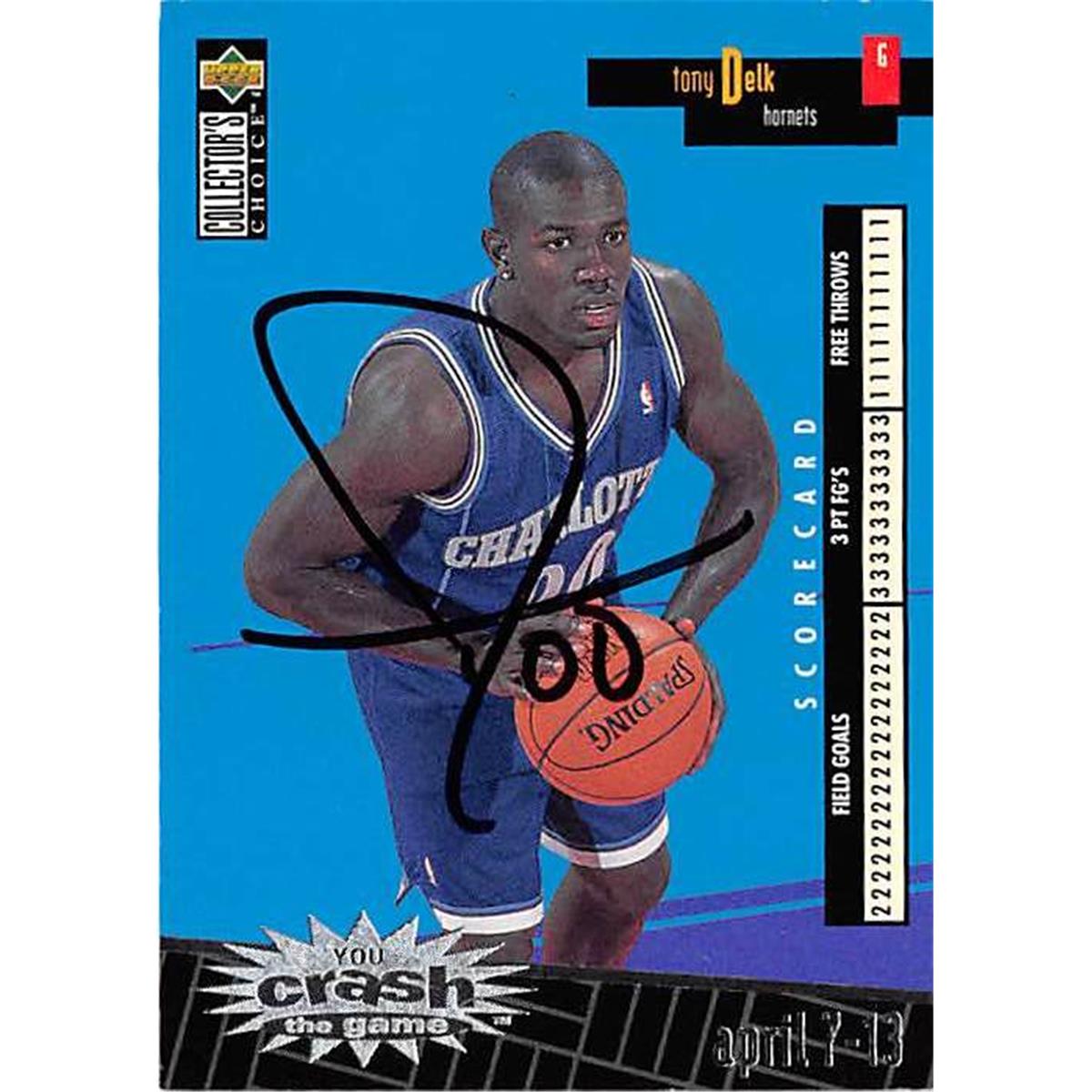 Picture of Autograph Warehouse 444463 Charlotte Hornets 1996 Upper Deck Scorecard No. C3 Tony Delk Autographed Basketball Card