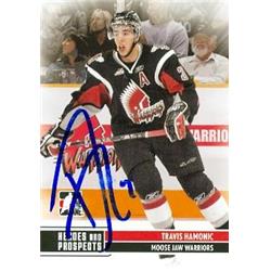Picture of Autograph Warehouse 432335 Moose Jaw Warriors now Calgary Flames SC 2009 in the Game No. 131 Pre Rookie Travis Hamonic Autographed Hockey Card
