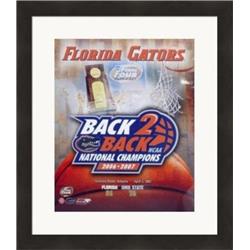 Picture of Autograph Warehouse 432349 8 x 10 in. Georgia Dome&#44; Atlanta April 2nd 2007 over Ohio State 84-75 Framed Florida Gators 2006 & 2007 National Basketball Champions Back 2 Back Photo