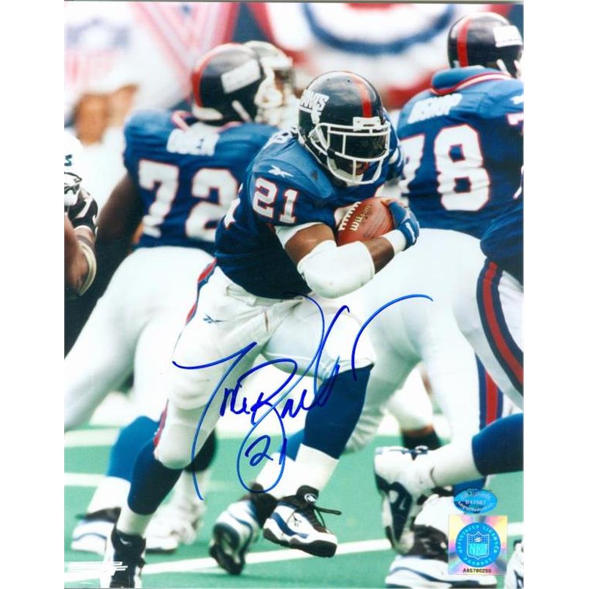 Picture of Autograph Warehouse 432527 8 x 10 in. New York Giants Teams All Time Leading Rusher No. 6 Tiki Barber Autographed Photo