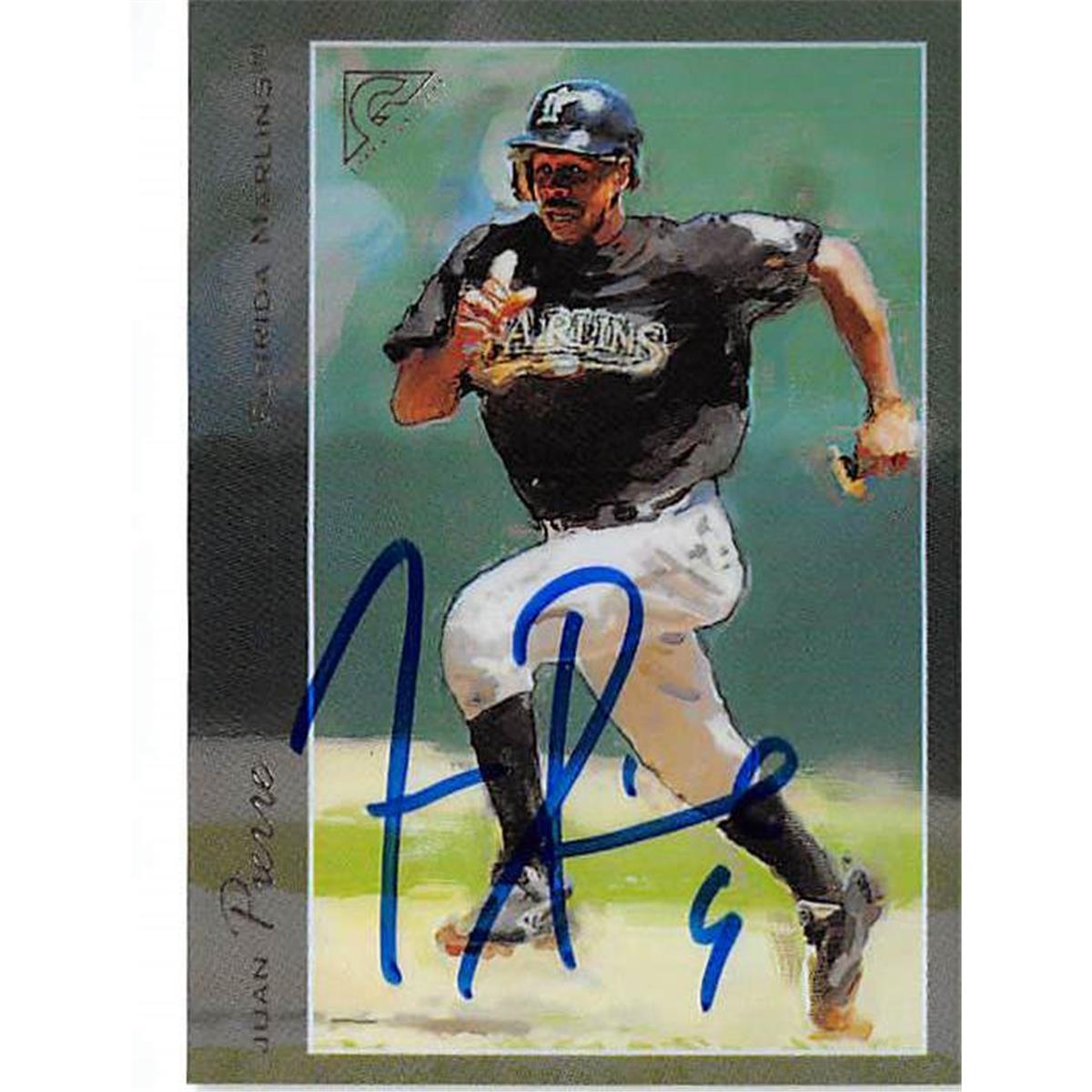 444185 Florida Marlins 2005 Topps Gallery No. 127 Refractor Juan Pierre Autographed Baseball Card