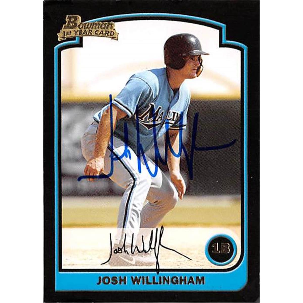 444217 Florida Marlins 2003 Topps Bowman No. 324 Josh Willingham Autographed Baseball Card