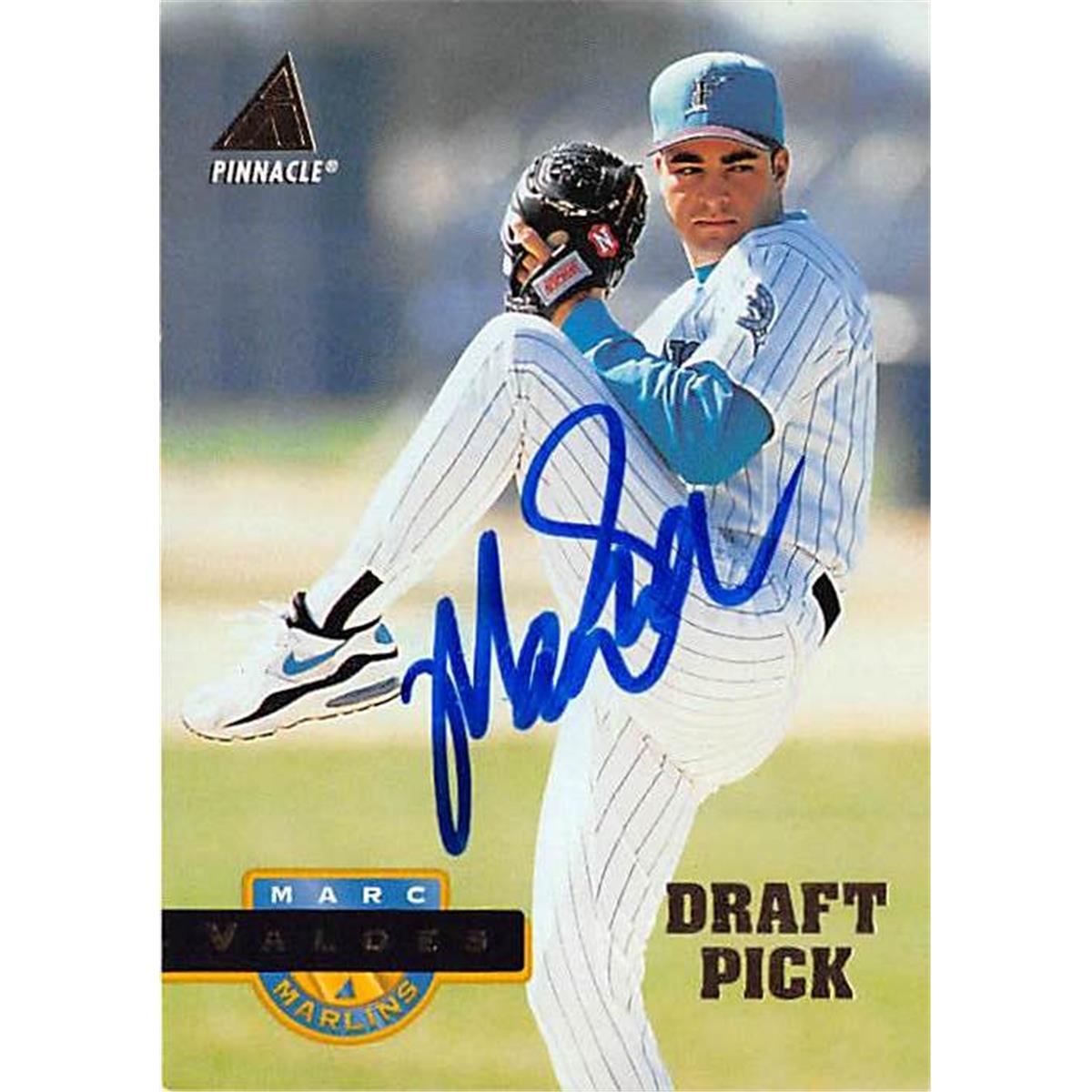 444273 Florida Marlins 1994 Pinnacle No. 431 Draft Picks Marc Valdes Autographed Baseball Card