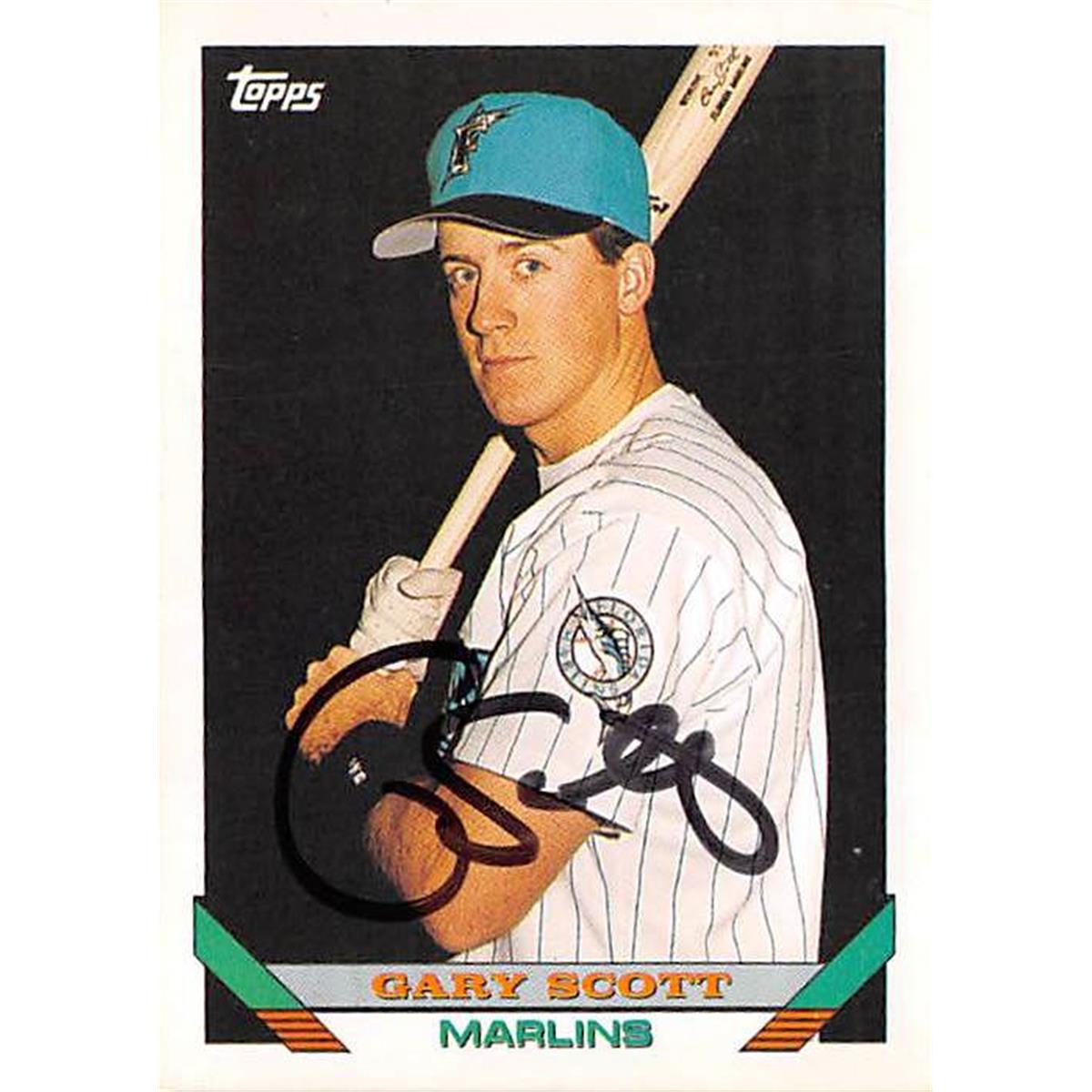 444317 Florida Marlins 1993 Topps No. 656 Gary Scott Autographed Baseball Card
