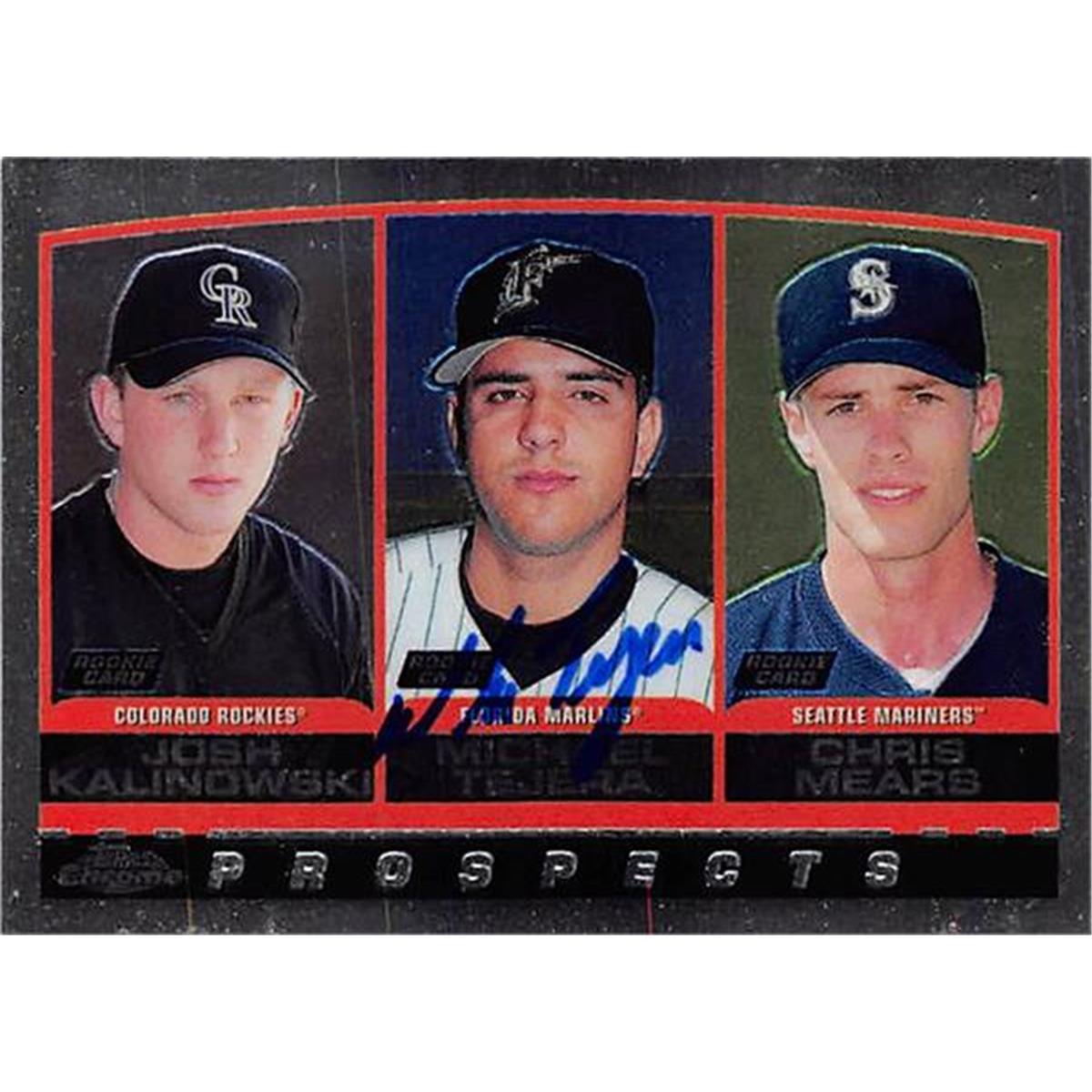444335 Florida Marlins 2000 Topps Chrome No. 206 Michael Tejera Autographed Baseball Card