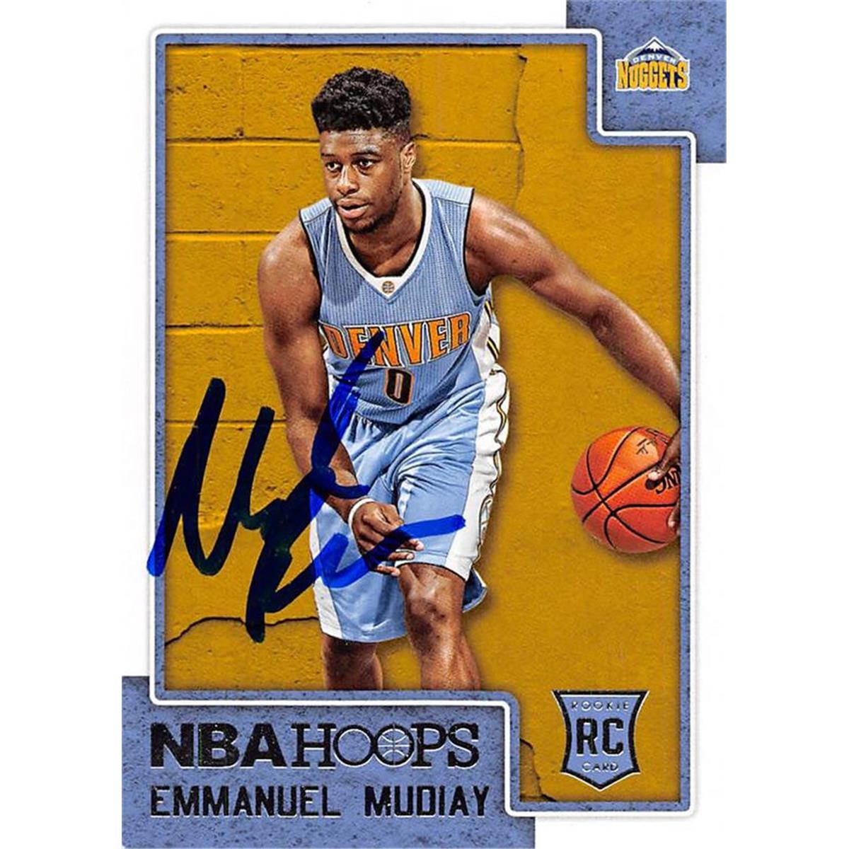 Picture of Autograph Warehouse 444479 Denver Nuggets 2015 Panini Hoops Rookie No. 294 Emmanuel Mudiay Autographed Basketball Card