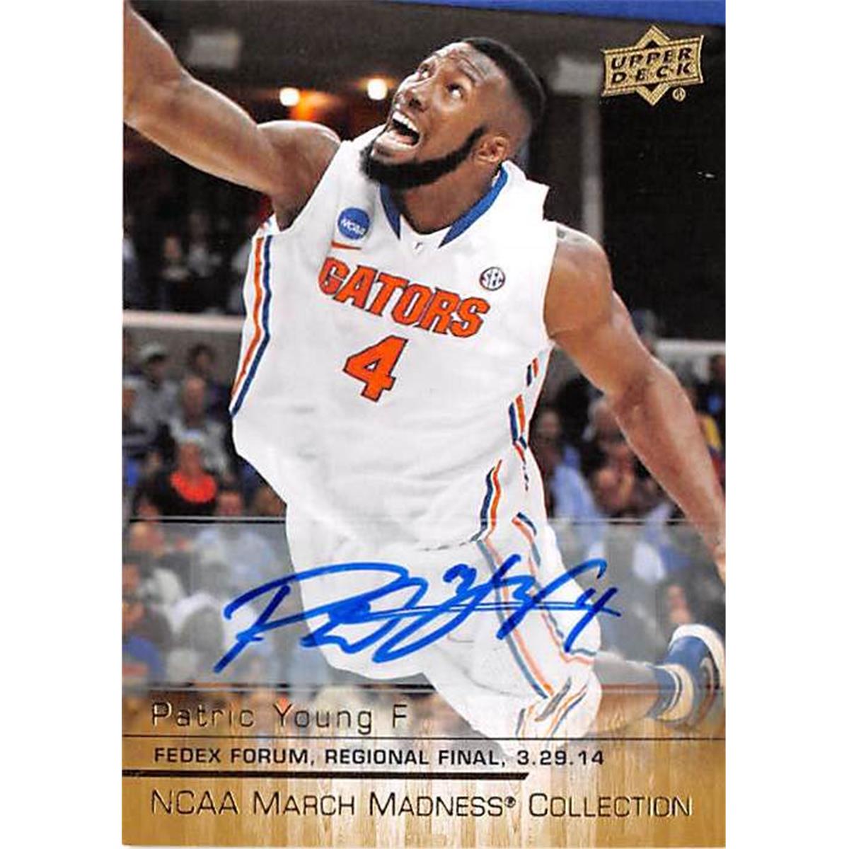 444514 Florida Gators 2014 Upper Deck March Madness No. PY1 Patric Young Autographed Basketball Card