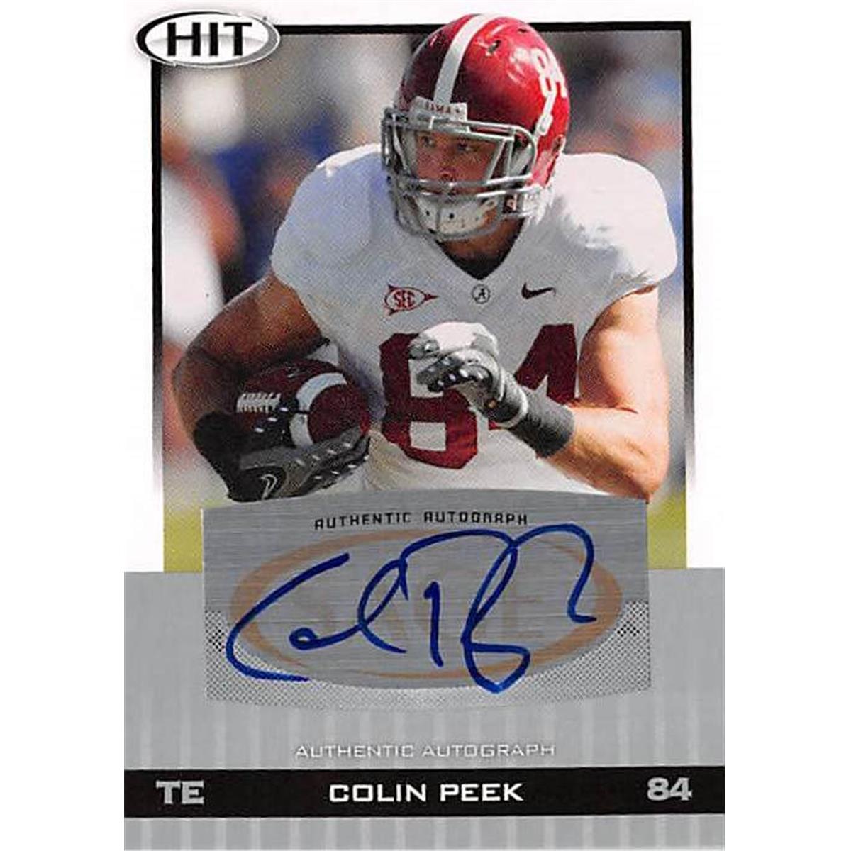 444575 Alabama Crimson Tide 2010 SAGE HIT Rookie No. A34 Colin Peek Autographed Football Card -  Autograph Warehouse