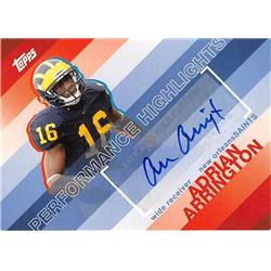 444627 Michigan Wolverines 2008 Topps Performance Highlights Rookie No. THAAA Adrian Arrington Autographed Football Card