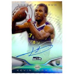 444642 Seattle Seahawks 2014 Topps Bowman Platinum No. 76 Rookie Refractor Authentic Kevin Norwood Autographed Football Card