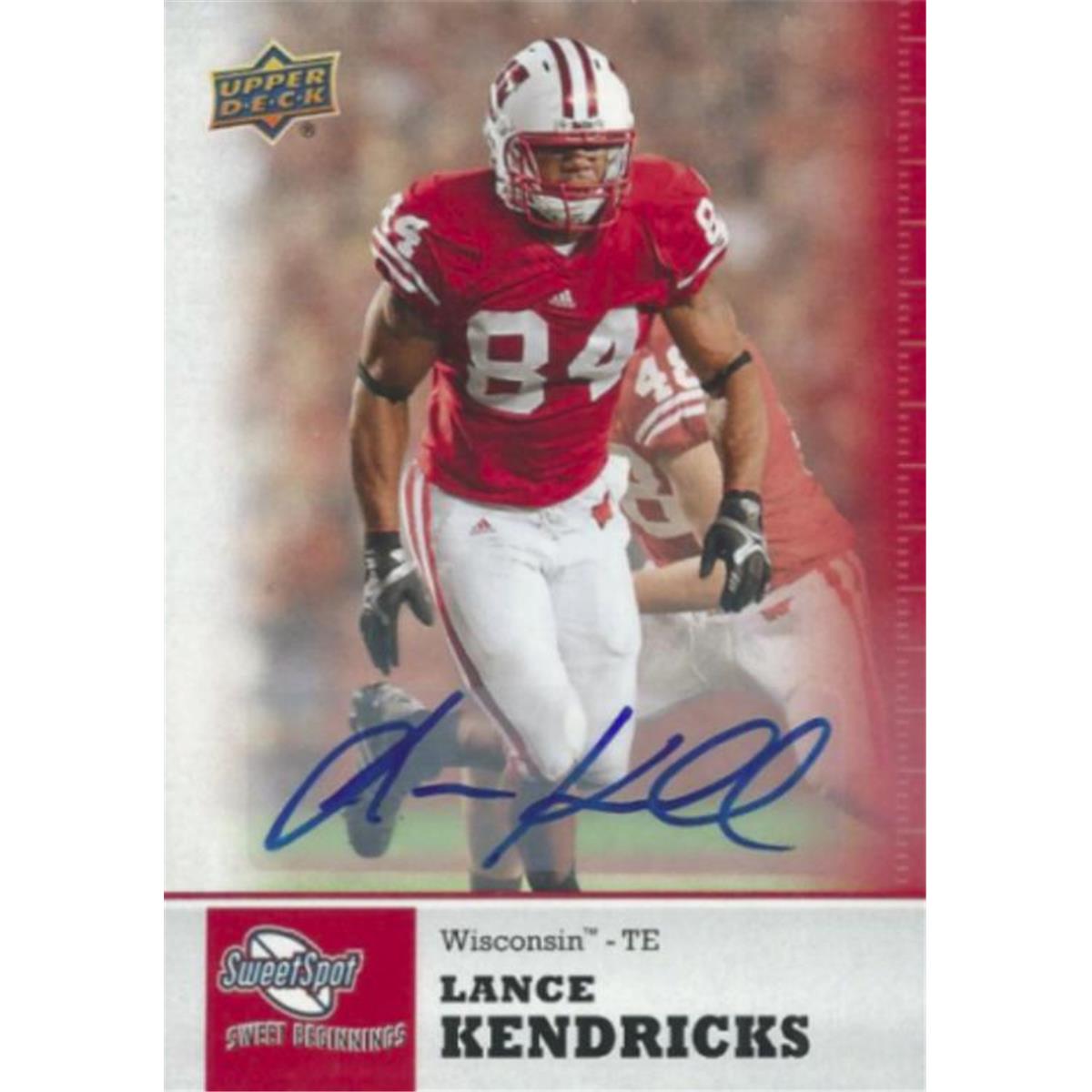 444749 Wisconsin Badgers 2011 Upper Deck Sweet Spot Rookie No. 48 Lance Kendricks Autographed Football Card
