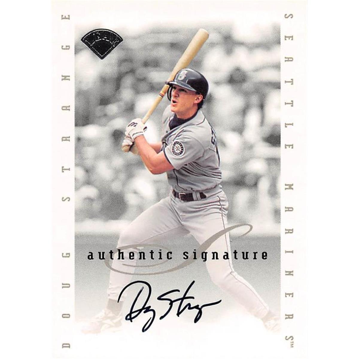 465412 Doug Strange Autographed Baseball Card, 1996 Leaf Certified