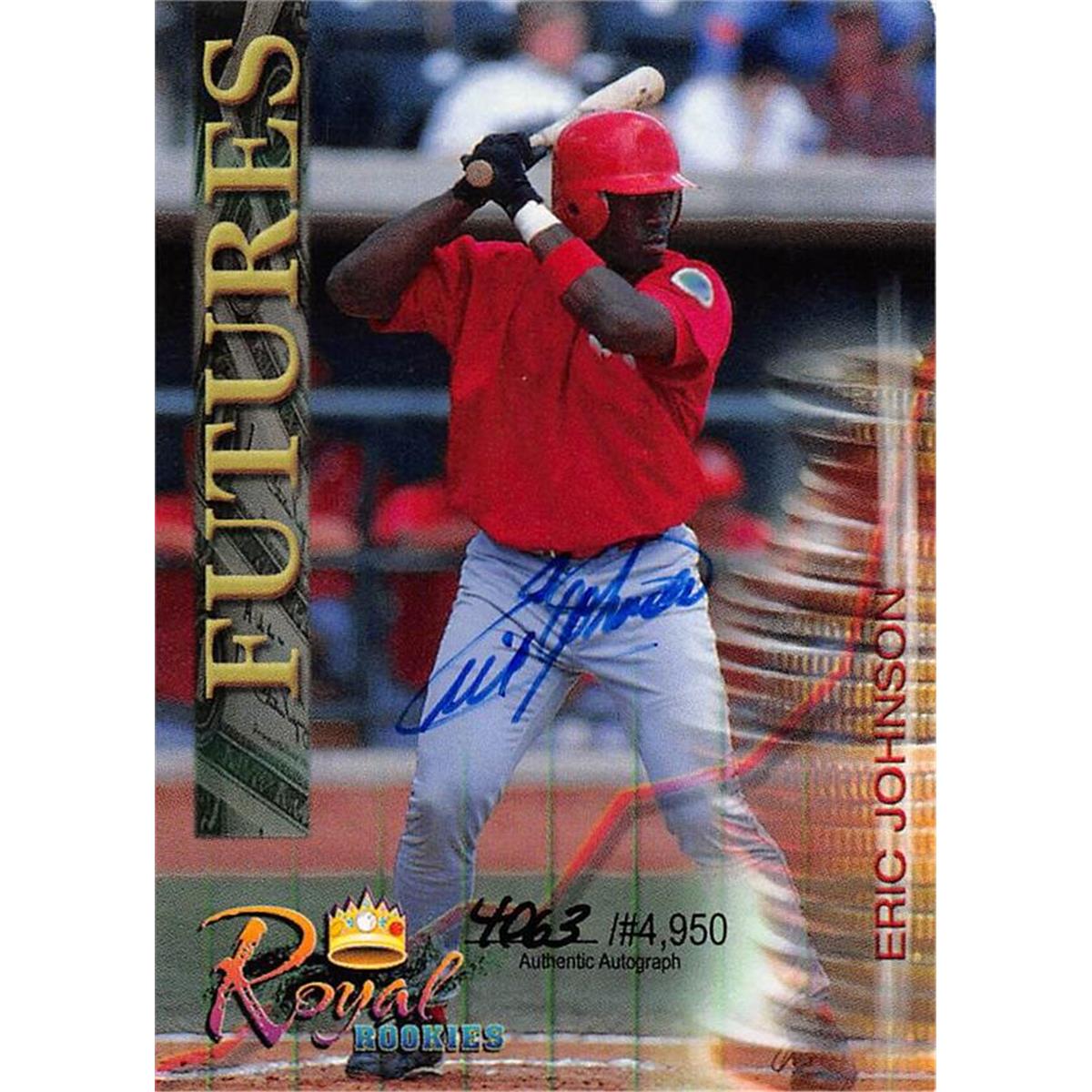465471 Eric Johnson Autographed Baseball Card, 2000 Royal Rookies Futures Certified No. 4