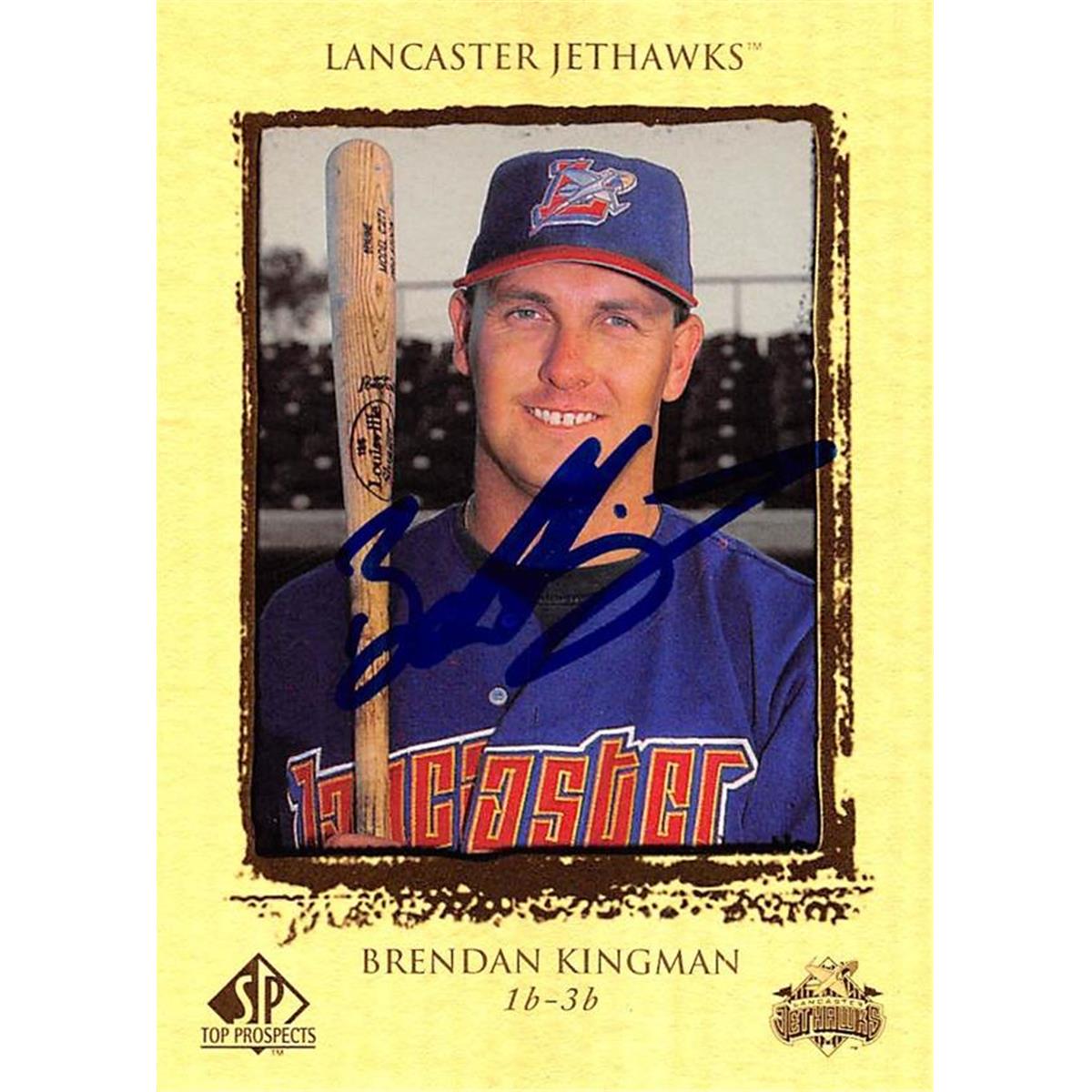465803 Brendan Kingman Autographed Baseball Card, 1999 Upper Deck Top Prospects Rookie No. 66