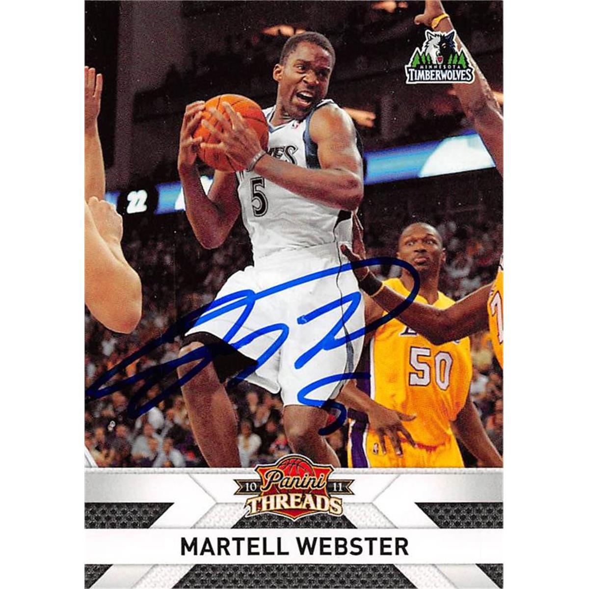 466051 Martell Webster Autographed Basketball Card, 2010 Panini Threads No. 43